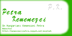 petra kemenczei business card